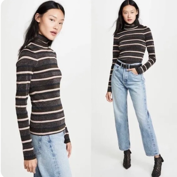 Ulla Johnson stripe metallic turtleneck - Picture 6 of 7